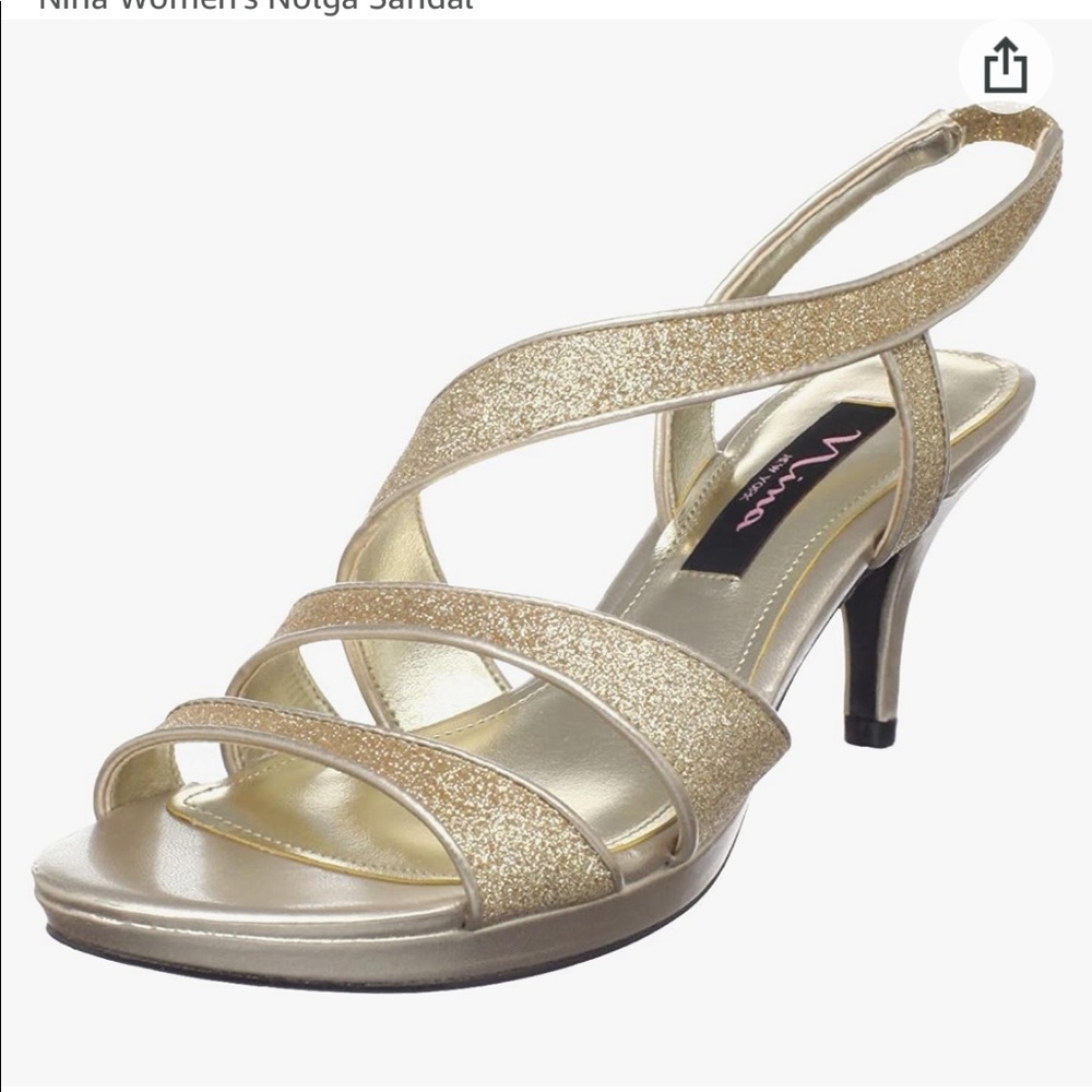 Nina Nolga Gold Heel Sandals